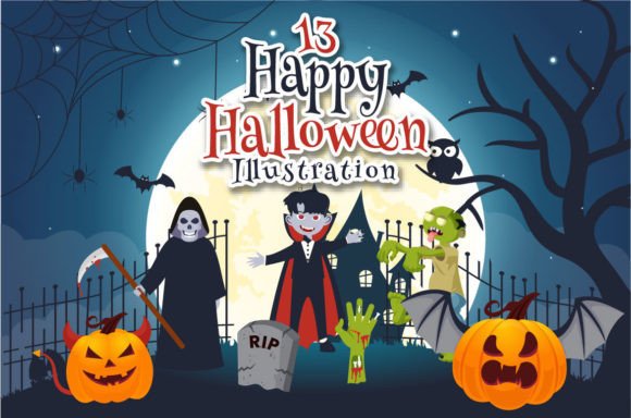 13 Halloween Night Illustration Graphics