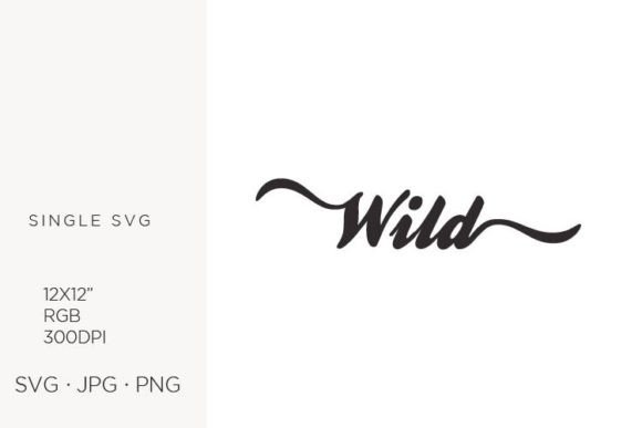 Black Typographic Word Wild Graphics and Illustrations