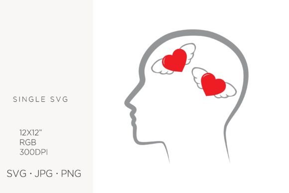 Brain Hearts Vector Illustration