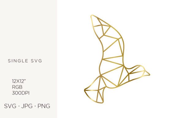 Golden Lines Created Bird Shape Graphics