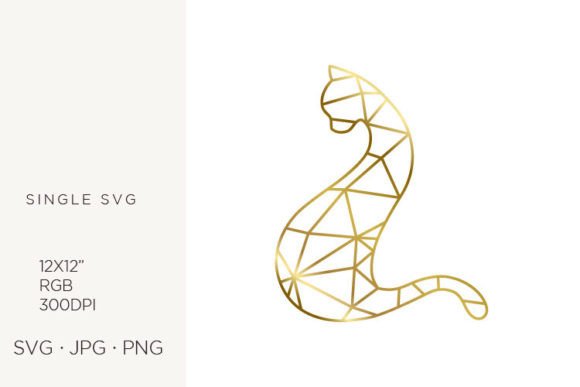 Golden Lines Inside Domestic Cat Graphics and Illustrations