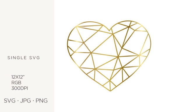 Golden Lines Inside Heart Shape Graphics and Illustrations