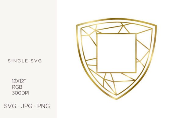 Golden Lines Inside Shield Shape