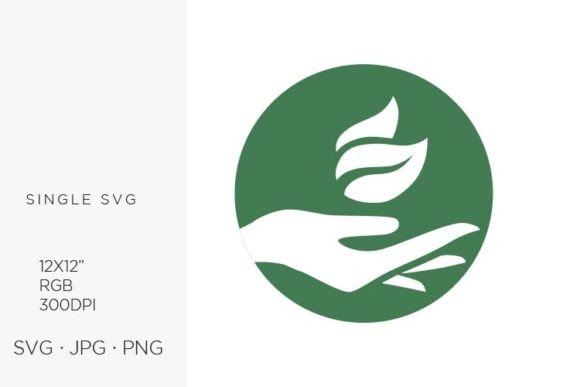 Hand Holding Leaves Graphics and Illustrations