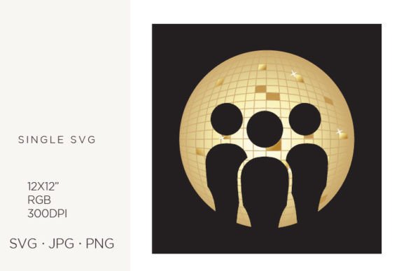 Human Figure with Gold Disco Ball