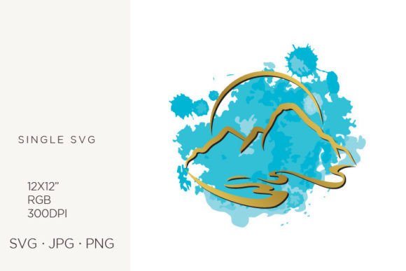 Mountain Landscape, Abstract Logo Graphics