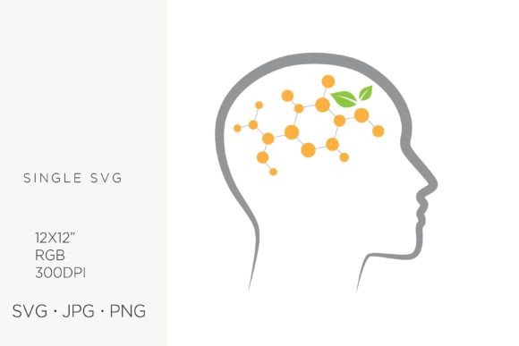 Neuron Cells and Green Leaves Graphics
