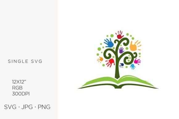 Open Book and Hands Tree
