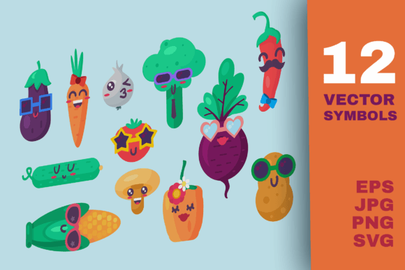 Organic Food Emoji Set: Graphics for Creative Design