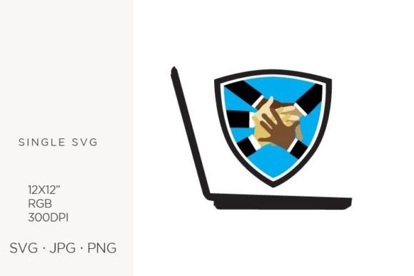 People Hands and Laptop Graphics for Local Business Branding