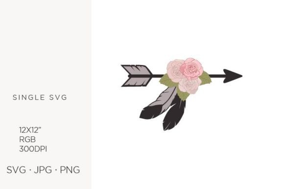 Roses, Feathers and Arrow Graphics