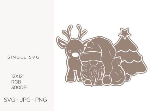 Santa Claus, Reindeer and Christmas Tree