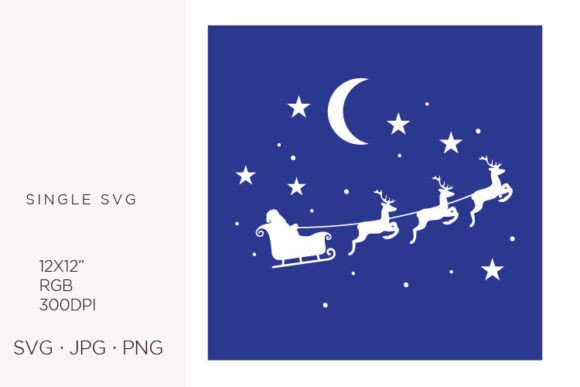 Santa Claus Sky Sledge Graphics and Illustrations