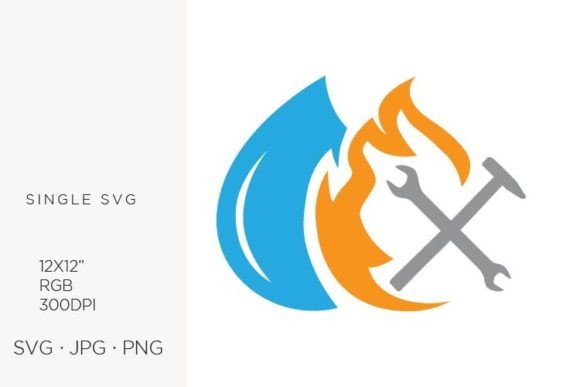 Water Drop and Fire Flame Graphics