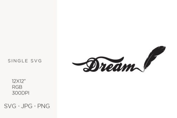 Word Dream with Feather Quill Pen