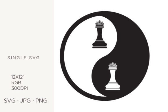 Yin Yang, Balance Symbol, Chess Figure Graphics