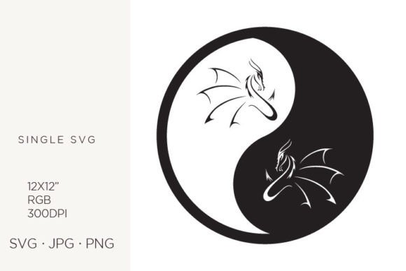 Yin Yang, Balance Symbol, Dragon Graphics