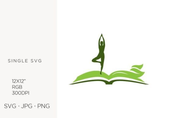 Yoga Woman and Open Book Graphics